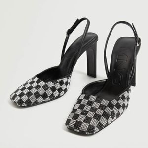 Mango Damero Embellished Slingback